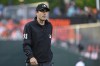 FILE - Umpire Pat Hoberg looks on during a baseball game between the Baltimore Orioles and the Los Angeles Angels, May 17, 2023, in Baltimore. Major League Baseball plans to discipline Hoberg following an investigation into a potential violation of sports gambling policies. In a statement Friday, June 14, 2024, the commissioner’s office said Hoberg has decided to appeal the penalty. MLB did not disclose the nature of the violation or the extent of the punishment. (AP Photo/Terrance Williams, File)