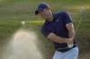 Rory McIlroy, of Northern Ireland, hits from the bunker on the 16th hole during the third round of the U.S. Open golf tournament Saturday, June 15, 2024, in Pinehurst, N.C. (AP Photo/George Walker IV)
