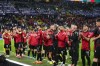 Albania's players greet supporters after a Group B match between Italy and Albania at the Euro 2024 soccer tournament in Dortmund, Germany, Saturday, June 15, 2024. Italy won 2-1. (AP Photo/Frank Augstein)