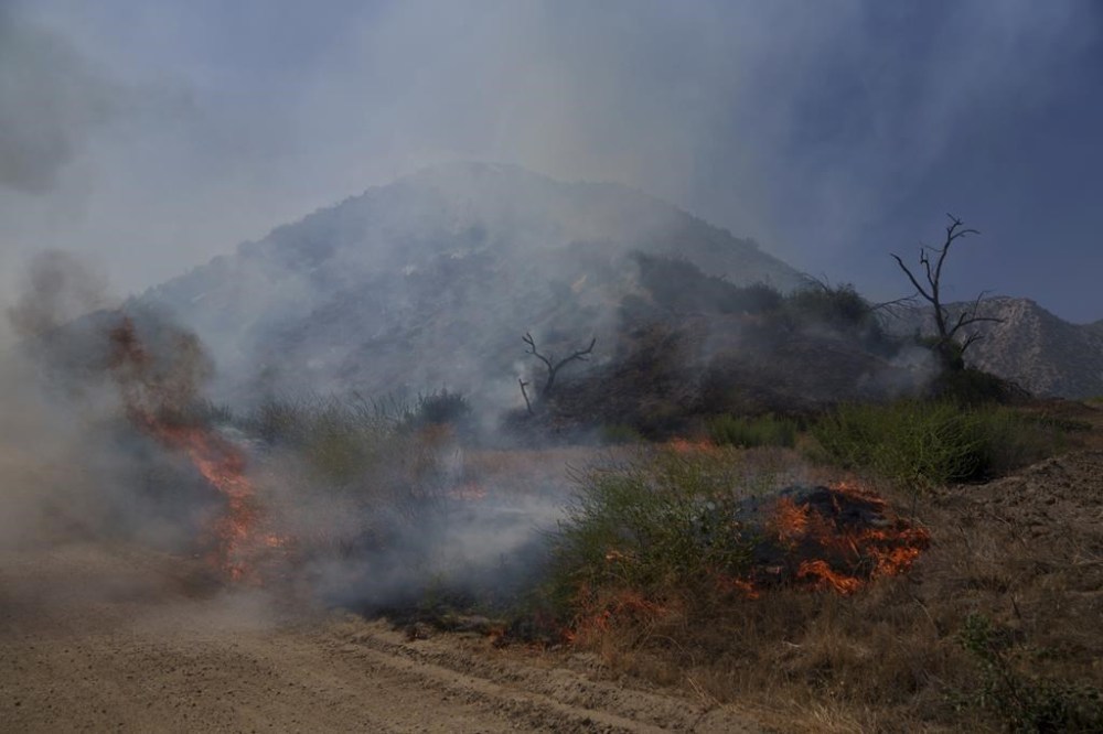 Flames from the Post Fire advance on Sunday, June 16, 2024, in Lebec, Calif. (AP Photo/Eric Thayer)
