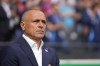 Slovakia coach Francesco Calzona watches from the bench during a Group E match between Belgium and Slovakia at the Euro 2024 soccer tournament in Frankfurt, Germany, Monday, June 17, 2024. (AP Photo/Darko Vojinovic)