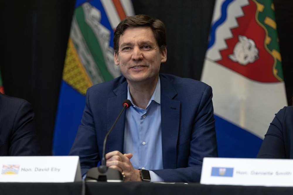 Premier David Eby says British Columbia urgently needs information from Canada’s spy agency to help combat alleged foreign interference at the provincial level. Eby speaks during the media availability at the 2024 Western Premiers Conference in Whitehorse, Monday, June 10, 2024. CANADIAN PRESS/Crystal Schick