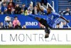CF Montreal forward Kwadwo Opoku jumps for the ball during first half MLS soccer action against FC Cincinnati in Montreal, Wednesday, Sept. 20, 2023. Opoku isn’t complaining as CF Montreal prepares to host the New York Red Bulls on a scorching hot Wednesday at Saputo Stadium.THE CANADIAN PRESS/Graham Hughes