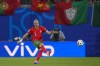 Portugal's Pepe kicks the ball during a Group F match between Portugal and Czech Republic at the Euro 2024 soccer tournament in Leipzig, Germany, Tuesday, June 18, 2024. (AP Photo/Petr Josek)