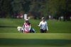 It's been three years since Hamilton's Alena Sharp played in a major and she feels like her game has evolved to better suit the best-on-best women's golf tournament. Alena Sharp, right, of Canada, and her wife and caddie Sarah Bowman walk up to the 18th green during the final round at the LPGA CPKC Canadian Women's Open golf tournament, in Vancouver, B.C., Sunday, Aug. 27, 2023. THE CANADIAN PRESS/Darryl Dyck