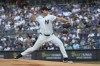 New York Yankees' Gerrit Cole pitches during the first inning of a baseball game against the Baltimore Orioles, Wednesday, June 19, 2024, in New York. (AP Photo/Pamela Smith)