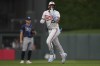 Minnesota Twins' Royce Lewis celebrates while running the bases after hitting a solo home run during the fifth inning of a baseball game against the Tampa Bay Rays, Wednesday, June 19, 2024, in Minneapolis. (AP Photo/Abbie Parr)