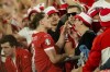 Austria's Marcel Sabitzer interacts with fans after a Group D match between Austria and France at the Euro 2024 soccer tournament in Duesseldorf, Germany, Monday, June 17, 2024. (AP Photo/Andreea Alexandru)