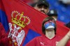 Serbia's fans chant ahead of a Group C match between Serbia and England at the Euro 2024 soccer tournament in Gelsenkirchen, Germany, Sunday, June 16, 2024. (AP Photo/Andreea Alexandru)