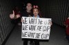 Florida Panthers fans Jessyca and Joseph Grella of Hollywood, Fla., arrive at the arena before Game 5 of the NHL hockey Stanley Cup Finals against the Edmonton Oilers, Tuesday, June 18, 2024, in Sunrise, Fla. (AP Photo/Wilfredo Lee)