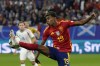Spain's Lamine Yamal controls the ball during a Group B match between Spain and Italy at the Euro 2024 soccer tournament in Gelsenkirchen, Germany, Thursday, June 20, 2024. (AP Photo/Frank Augstein)