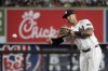 New York Yankees second baseman Gleyber Torres throws the ball to first baseman Ben Rice to ground out Baltimore Orioles' Cedric Mullins during the sixth inning of a baseball game, Wednesday, June 19, 2024, in New York. (AP Photo/Pamela Smith)