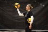Four-time Olympian Jordan Larson joins the USA Volleyball Spring Training Camp at Open Gym Premier in Anaheim, Calif., on March 12, 2024. (AP Photo/Damian Dovarganes)