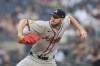 Atlanta Braves' Chris Sale pitches to a New York Yankees batter during the first inning of a baseball game Friday, June 21, 2024, in New York. (AP Photo/Frank Franklin II)