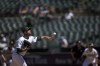 Oakland Athletics pitcher JP Sears throws during the seventh inning of a baseball game against the Minnesota Twins in Oakland, Calif,. Saturday, June 22, 2024. (AP Photo/Nic Coury)