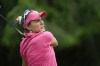 Lexi Thompson watches her shot after hitting from the 14th tee during the third round of the Women's PGA Championship golf tournament at Sahalee Country Club, Saturday, June 22, 2024, in Sammamish, Wash. (AP Photo/Gerald Herbert)