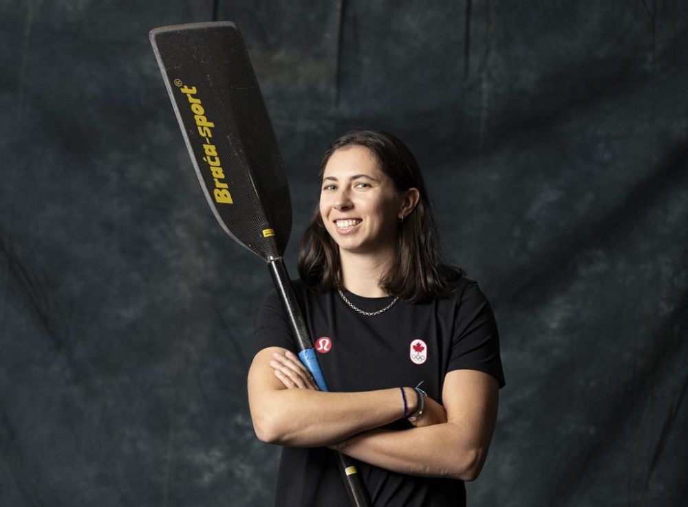 Olympic medallist Katie Vincent will lead Canada's canoe/kayak sprint team at the Paris Games this summer. Vincent poses during media day organized by the Canadian Olympic Committe in Montreal, Thursday, Dec. 14, 2023. THE CANADIAN PRESS/Christinne Muschi