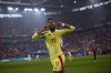 Spain's Ferran Torres celebrates after scoring his side's opening goal during a Group B match between Albania and Spain at the Euro 2024 soccer tournament in Duesseldorf, Germany, Monday, June 24, 2024. (AP Photo/Alessandra Tarantino)
