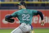 Seattle Mariners starter Bryan Woo pitches against the Tampa Bay Rays during the third inning of a baseball game Monday, June 24, 2024, in St. Petersburg, Fla. (AP Photo/Steve Nesius)