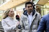 Ulises Davila, right, leaves Downing Centre Local Court in Sydney, Monday, June 24, 2024. Australian A-League soccer club Macarthur terminated the contract of captain Davila on the same day the Mexican midfielder appeared in court over allegations he helped to lead a match-fixing scheme. (AAP Image/Bianca De Marchi via AP)