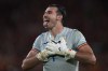 Romania's goalkeeper Florin Nita reacts at the end of a Group E match between Belgium and Romania at the Euro 2024 soccer tournament in Cologne, Germany, Saturday, June 22, 2024. Belgium won 2-0. (AP Photo/Alessandra Tarantino)