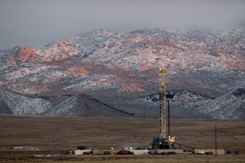 FILE - A drill rig stands at a Fervo Energy geothermal site under construction near Milford, Utah, Nov. 26, 2023. Southern California Edison will purchase electricity from Fervo Energy, Fervo announced on Tuesday, June 25, 2024. (AP Photo/Ellen Schmidt, File)