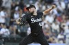 Chicago White Sox starter Garrett Crochet delivers a pitch during the first inning of a baseball game against the Los Angeles Dodgers, Monday, June 24, 2024, in Chicago. (AP Photo/Paul Beaty)