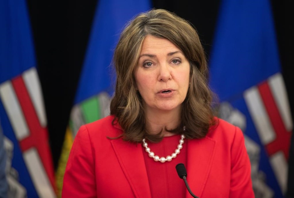 Alberta Premier Danielle Smith wants the province to pull out of the federal government's dental care plan by 2026. Smith speaks at a press conference, in Edmonton on Wednesday, May 15, 2024. THE CANADIAN PRESS/Jason Franson