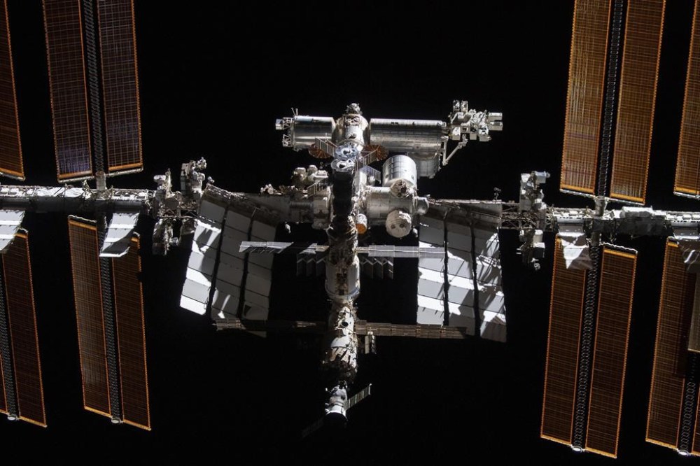 This photo provided by NASA shows the International Space Station from the SpaceX Crew Dragon Endeavour during a fly around of the orbiting lab that took place following its undocking from the Harmony module’s space-facing port, Nov. 8, 2021. NASA has awarded an $843 million contract to SpaceX to build the vehicle that will bring the International Space Station out of its longtime orbit around Earth when its operating lifespan ends in a few more years. (NASA via AP)