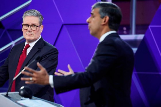 Britain's Prime Minister Rishi Sunak and opposition Labour Party leader Keir Starmer, left. (Phil Noble/Pool via The Associated Press files)