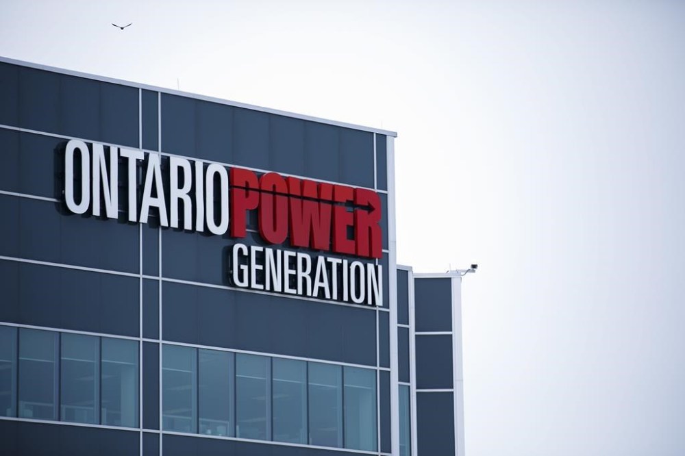 Ontario Power Generation signage is seen facility at the Darlington Power Complex, in Bowmanville, Ont., on May 31, 2019. Ontario Power Generation is spending $1 billion to refurbish eight hydroelectric generating stations in eastern Ontario.THE CANADIAN PRESS/Cole Burston