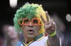 A fan supporting Brazil waits for the start of a Copa America Group D soccer match against Paraguay in Las Vegas, Friday, June 28, 2024. (AP Photo/David Becker)