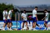 Spain's players take part during a training session ahead of Sunday's Euro 2024, round of 16 soccer match against Georgia in Donaueschingen, Germany, Saturday, June 29, 2024. (AP Photo/Manu Fernandez)