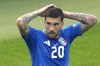 Italy's Mattia Zaccagni reacts during a round of sixteen match between Switzerland and Italy at the Euro 2024 soccer tournament in Berlin, Germany, Saturday, June 29, 2024. (AP Photo/Markus Schreiber)