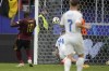 Belgium's Romelu Lukaku, right, scores a second goal which was disallowed shortly after as handball during a Group E match between Belgium and Slovakia at the Euro 2024 soccer tournament in Frankfurt, Germany, Monday, June 17, 2024. (AP Photo/Michael Probst)