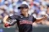 Cleveland Guardians pitcher Logan Allen delivers to a Kansas City Royals batter during the first inning of a baseball game in Kansas City, Mo., Sunday, June 30, 2024. (AP Photo/Colin E. Braley)