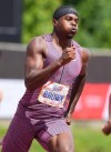 Aaron Brown competes in the 200m semifinals at the Canadian Track and Field Olympic trials in Montreal, Sunday, June 30, 2024. THE CANADIAN PRESS/Christinne Muschi