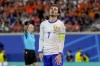 Antoine Griezmann of France reacts during a Group D match between the Netherlands and France at the Euro 2024 soccer tournament in Leipzig, Germany, Friday, June 21, 2024. (AP Photo/Antonio Calanni)
