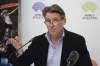 FILE - World Athletics President Sebastian Coe holds a press conference at the conclusion of the World Athletics meeting at the Italian National Olympic Committee, headquarters in Rome, Wednesday, Nov. 30, 2022. World Athletics leader Sebastian Coe visited Ukraine President Volodymyr Zelenskyy in Kyiv over the weekend, reiterating his sport's support for the war-torn country and inviting Zelenskyy to the track and field meet at the Paris Olympics.(AP Photo/Gregorio Borgia, File)