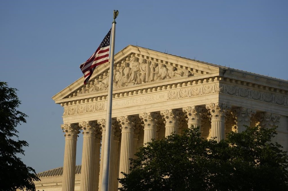 FILE - The Supreme Court is seen, April 21, 2023, in Washington. The U.S. Supreme Court on Tuesday, July 2, 2024, declined to consider the case of a man on death row in Georgia whose lawyers argue that a prosecutor improperly excluded Black jurors during his trial. (AP Photo/Alex Brandon, File)