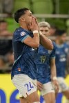 Paraguay forward Ramón Sosa (24) celebrates his goal during the second half of a Copa America Group D soccer match between Costa Rica and Paraguay, Tuesday, July 2, 2024, in Austin, Texas. (AP Photo/Eric Gay)