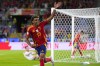 Spain's Lamine Yamal ceelbrates a goal that was disallowed fro an offside during a round of sixteen match between Spain and Georgia at the Euro 2024 soccer tournament in Cologne, Germany, Sunday, June 30, 2024. (AP Photo/Manu Fernandez)