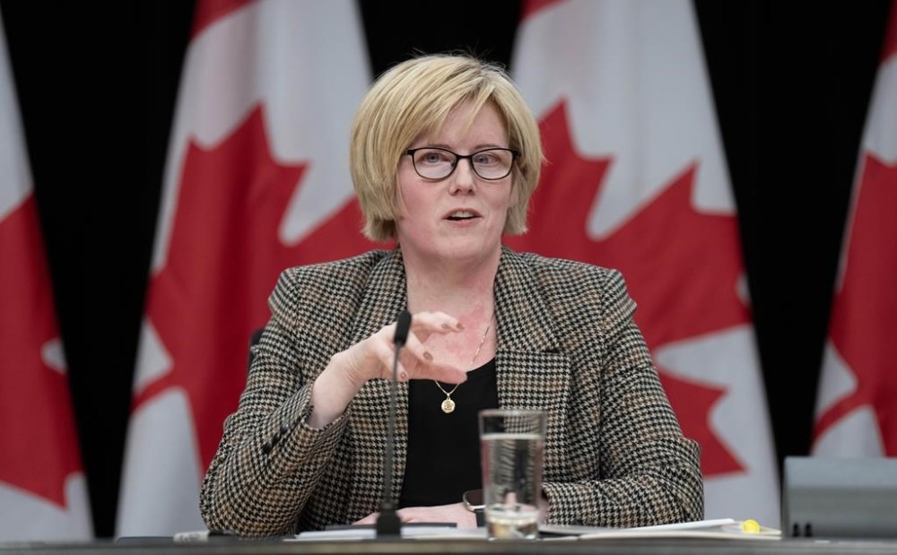 Minister of Sport and Physical Activity Carla Qualtrough speaks in Ottawa on December 11, 2023. THE CANADIAN PRESS/Adrian Wyld