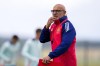 Spain's head coach Luis de la Fuente gestures during a training session ahead of Friday's Euro 2024, quarter final soccer match against Germany in Donaueschingen, Germany, Thursday, July 4, 2024. (AP Photo/Manu Fernandez)