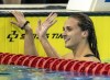Kylie Masse waves after winning the women's 200 backstroke at the Canadian Olympic Swim Trials in Toronto on May 16, 2024. THE CANADIAN PRESS/Frank Gunn
