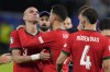 Portugal's Cristiano Ronaldo, second left, embraces Pepe at the end of a quarter final match against France at the Euro 2024 soccer tournament in Hamburg, Germany, Friday, July 5, 2024. (AP Photo/Hassan Ammar)