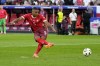 Switzerland's Manuel Akanji missies to score by penalty during a quarterfinal match between England and Switzerland at the Euro 2024 soccer tournament in Duesseldorf, Germany, Saturday, July 6, 2024. (AP Photo/Darko Vojinovic)