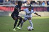 Washington Spirit FC's Hal Hershfelt, left, battles Bay FC's Kiki Pickett, right, for the ball during the first half of an NWSL soccer match in San Jose, Calif., Saturday, July 6, 2024. (Jose Carlos Fajardo/Bay Area News Group via AP)