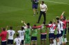 England's manager Gareth Southgate and players celebrate after a quarterfinal match between England and Switzerland at the Euro 2024 soccer tournament in Duesseldorf, Germany, Saturday, July 6, 2024. (AP Photo/Andreea Alexandru)