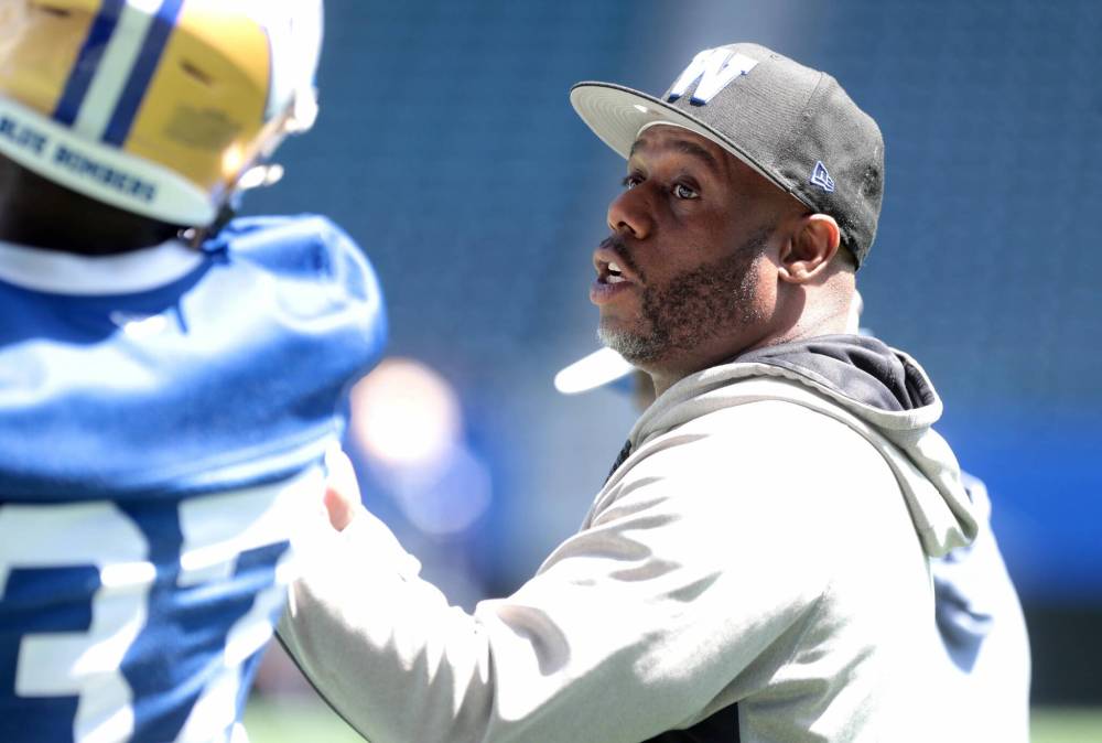 Ruth Bonneville / Free Press
Bombers defensive co-ordinator Jordan Younger takes over after serving as the team’s defensive backs coach for six seasons.